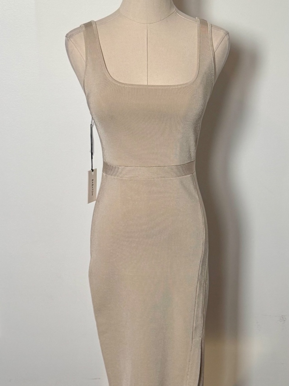 Babaton Aritzia Cambria Bandage Dress Silver Birch NWT - Picture 2 of 11